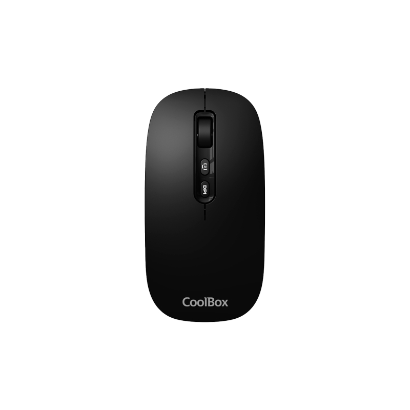 Souris sans fil Coolbox W02 - Bluetooth et RF 2,4 GHz - Ultra légère - Bouton d'accès copilote - Rechargeable par USB-C - DPI