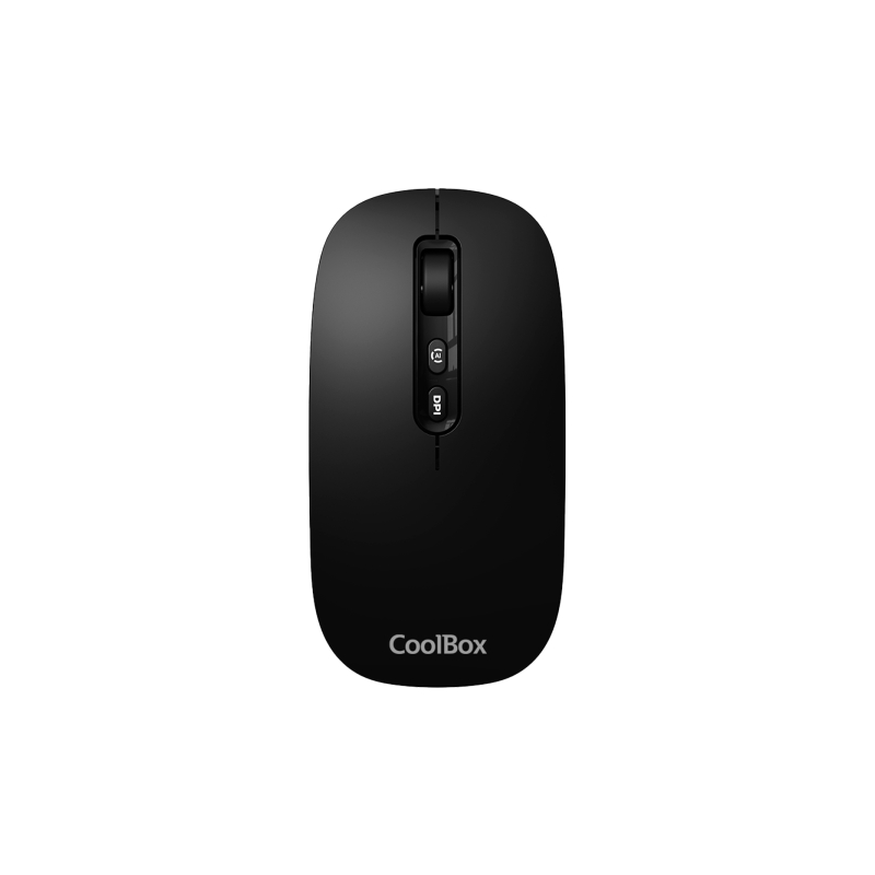 Souris sans fil Coolbox W02 - Bluetooth et RF 2,4 GHz - Ultra légère - Bouton d'accès copilote - Rechargeable par USB-C - DPI