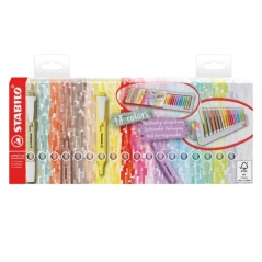 Marqueurs fluorescents Stabilo Swing Cool x18 pointe biseautée durable