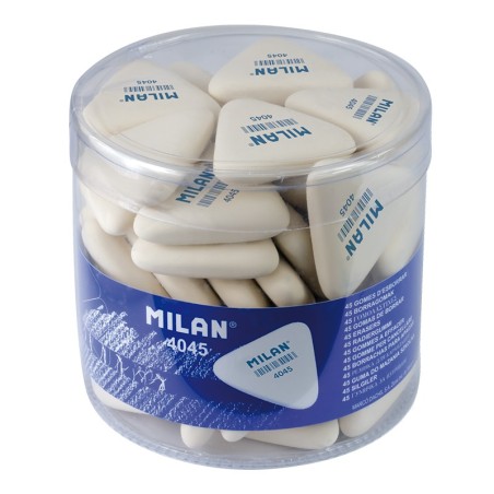 Gomme triangulaire Milan 4045 blanc lot de 45