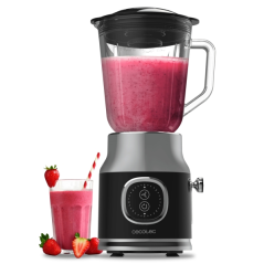 Blender Cecotec RetroTwist noir - Puissance 800 W - Bol de 1 L - Style rétro - Lames revêtues de titane - Noir et gris