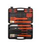 Ensemble d'accessoires de barbecue Innovagoods 18 pièces avec étui de transport : spatule, fourchette, couteau, pince, brosse
