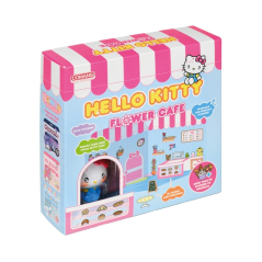 Maison d'autocollants Comansi Hello Kitty Flower Cafe - Figurine incluse - Autocollants lavables - Décor adorable - Jeu créatif