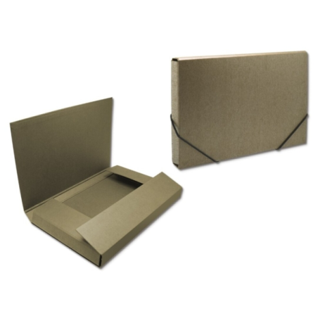 Chemise de projet Bismark - 350 x 230 x 50 mm - En carton - Fermeture élastique - Marron