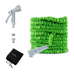 Tuyau d'arrosage extensible Innovagoods Hoxtend 30 m - Pression jusqu'à 8 bars - Accessoires inclus - Vert et gris