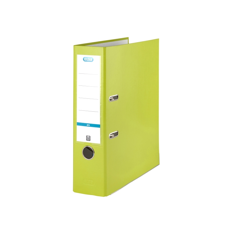 Classeur à levier Elba Rado A4 - Dos 80 mm - Œillet, Rado et porte-cartes avec étiquette - Solide et durable - Vert citron