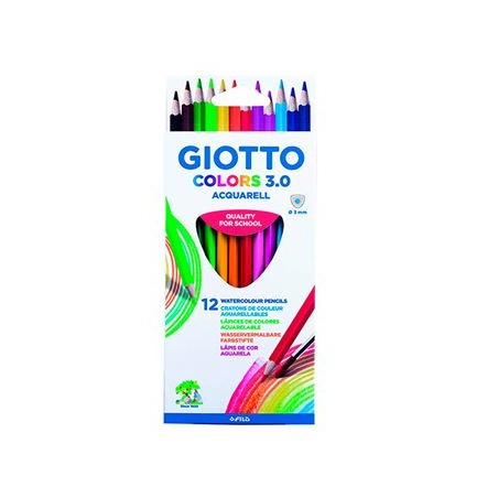 ✅ Giotto Colors 12 Crayons Triangulaires couleur Plusieurs couleurs en stock