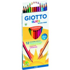 ✅ Giotto Elios 12 Crayons Triangulaires couleur Plusieurs couleurs en stock