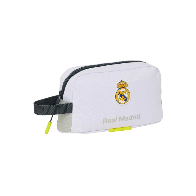 Sac isotherme Safta Real Madrid 1,7 L - Dragonne - Fermeture éclair - 21,5 x 12 x 6,5 cm - Noir et blanc