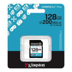 Carte SDXC Kingston Canvas Go Plus 128 Go UHS-I U3 V30 Classe 10 200 M