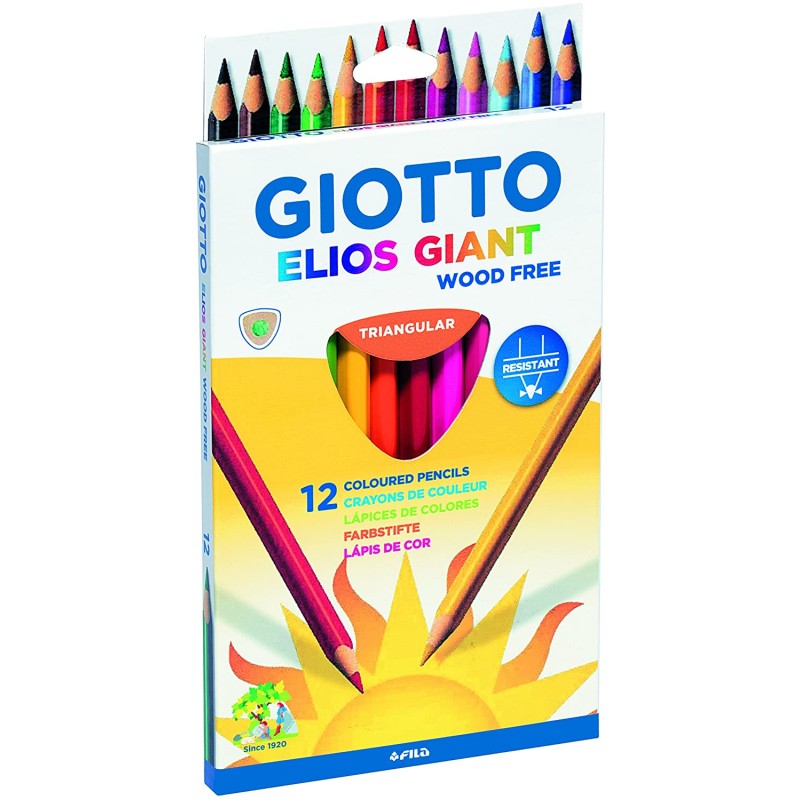 Giotto Elios Giant Wood Free 12 Crayons Triangulaires Giotto Elios Giant Wood Free 12 Crayons Triangulaires