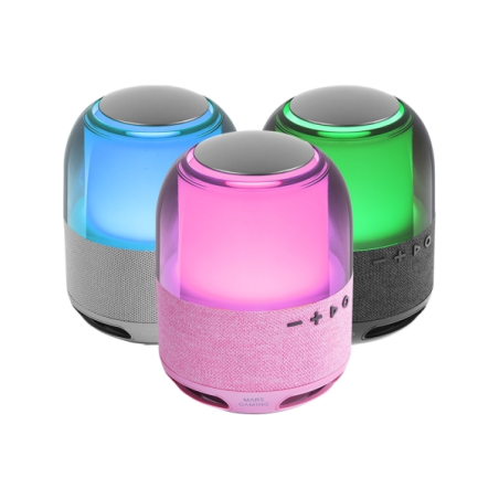 Enceinte Bluetooth Mars Gaming MS-FLOW 15 W - Éclairage RGB 360° - Batterie 2000 mAh - Compacte - Portée jusqu'à 10 m - Rose