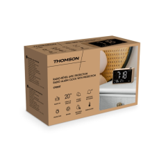Radio-réveil à projection Thomson - Double alarme - Angle de projection réglable - Variateur - Noir