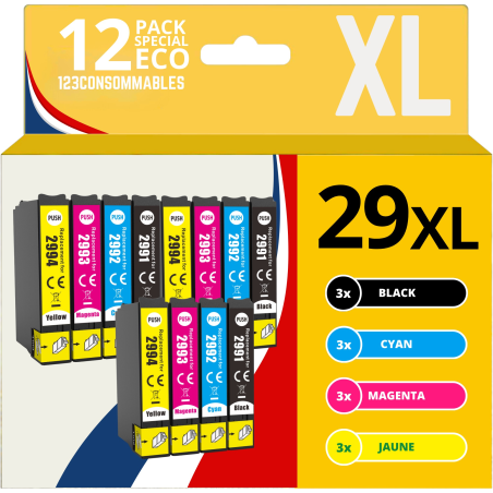 Pack compatible EPSON T29XL, 12 cartouches haute capacité