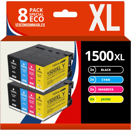 Pack 8 cartouches compatibles CANON PGI1500 XL haute capacité