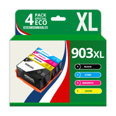 Pack 4 cartouches compatibles HP 903XL haute capacité couleur