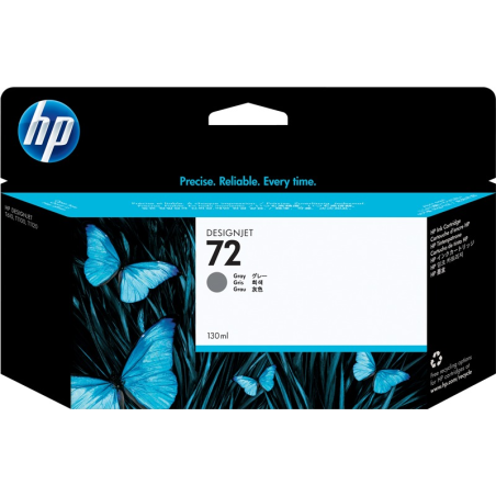 Cartouche d'encre HP 72 (C9374A) grise - 130 ml d'encre fiable