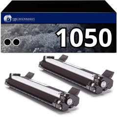 Pack 2 toners compatibles BROTHER TN-1050 noir haute qualité et durabi