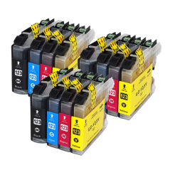 Pack compatible BROTHER LC-123 12 cartouches haute qualité et longue d