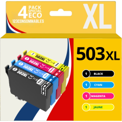 Pack compatible avec EPSON 503 XL, 4 cartouches haute capacité