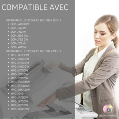Pack compatible BROTHER LC-123 4 cartouches qualité et performance