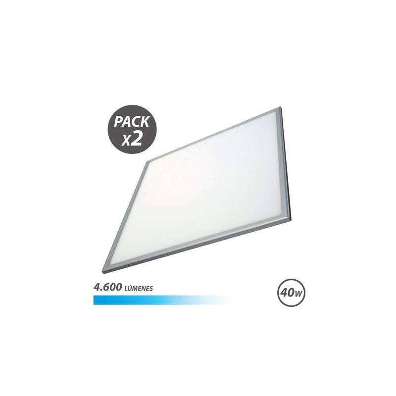 Elbat Pack 2 Panneaux LED 60X60 40W 4600LM Lumière Froide Elbat Pack 2 Panneaux LED 60X60 40W 4600LM Lumière Froide