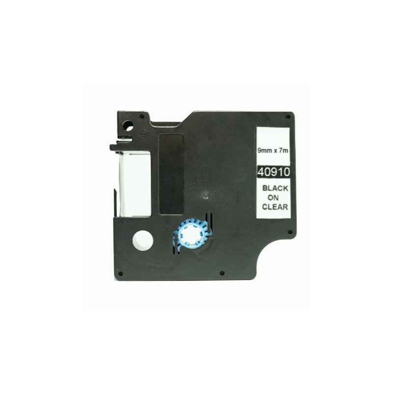 Ruban compatible Dymo D1 noir sur transparent 9 mm