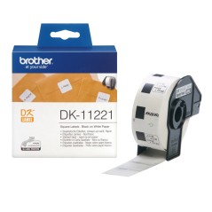 ✅ Brother DK11221 - Étiquettes carrées prédécoupées - 23x23 mm - 1000 unités - Texte noir sur fond blanc c en stock