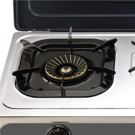 Muvip Grill Inox - Brûleur en Fonte - Brûleurs Amovibles - Base Antidérapante - Dimensions : 71X37X12,3 cm - Couleur Argent