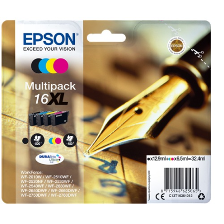Epson Multipack 16XL, 4 cartouches - Couleurs XL longue durée