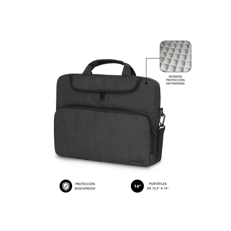 Sacoche pour ordinateur portable Subblim jusqu'à 14 pouces - Protection rembourrée d'air - Polyester Oxford résistant