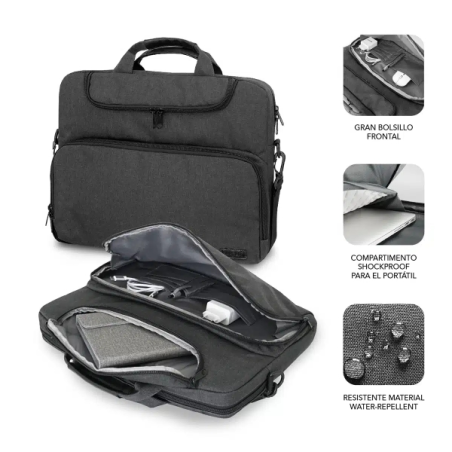 Sacoche pour ordinateur portable Subblim jusqu'à 14 pouces - Protection rembourrée d'air - Polyester Oxford résistant
