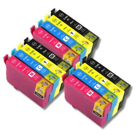 Pack 12 cartouches compatible EPSON 603 XL haute capacité