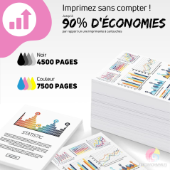 Pack compatible avec EPSON 104 ECOTANK, 4 bouteilles d'encre fiables