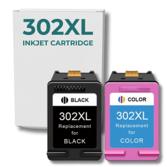 Pack compatible avec HP 302 XL noir et couleur haute capacité