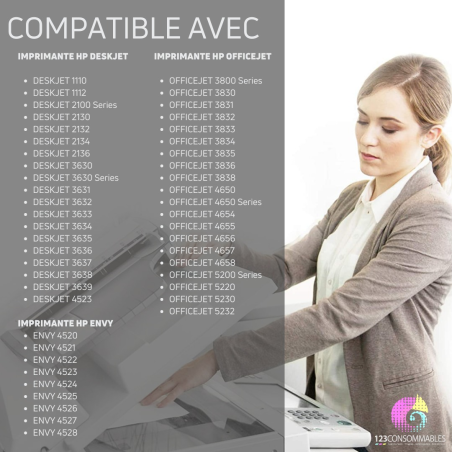 Pack compatible avec HP 302 XL noir et couleur