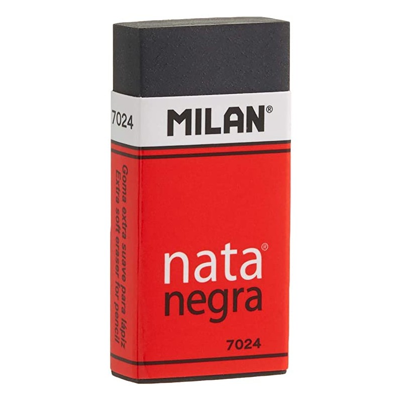 Gomme rectangulaire Milan Nata 7024 noir lot de 24 Gomme rectangulaire Milan Nata 7024 noir lot de 24