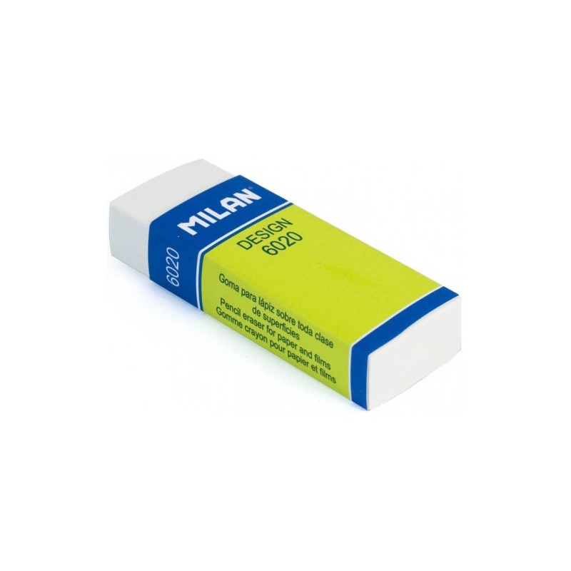 Gomme à dessin Milan Nata 6020 blanche lot de 20 Gomme à dessin Milan Nata 6020 blanche lot de 20