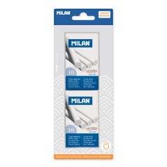 ✅ Milan Pack de 2 Boîtes de 10 Craies - Rondes - Ne Contiennent Pas de Caséine - Couleur Blanc couleur Blanc en stock