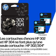 Cartouche d'encre noire HP 302/304 authentique - B7RT7AE