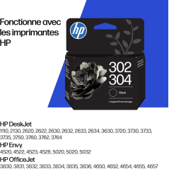 Cartouche d'encre noire HP 302/304 authentique - B7RT7AE