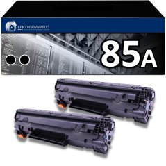 Pack 2 Toners compatible HP 85A noir pour impressions nettes