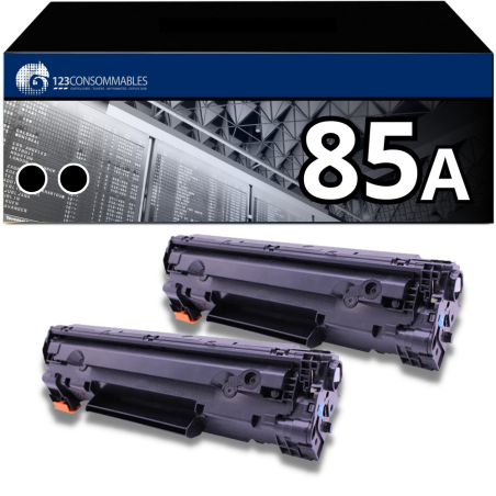 Pack 2 Toners compatible HP 85A noir pour impressions nettes