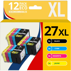 Pack compatible EPSON 27XL, 12 cartouches haute capacité couleur