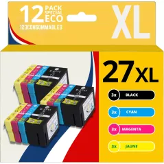 Pack compatible EPSON 27XL, 12 cartouches