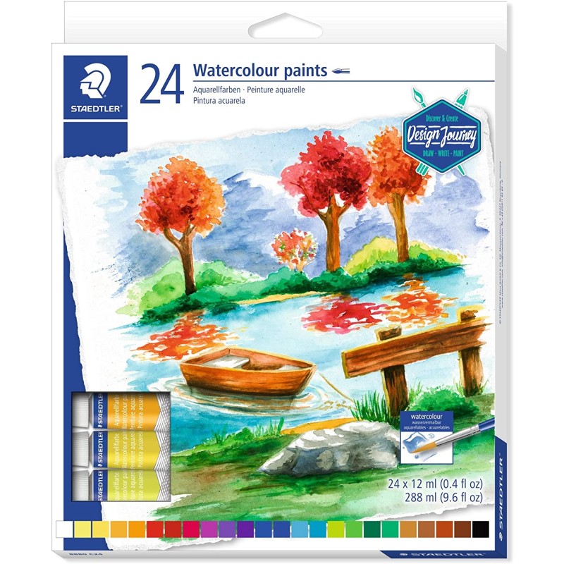 Staedtler Lot de 24 Tubes Aquarelle 12ml