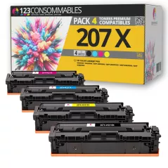 Pack 4 Toners compatibles HP 207X