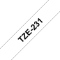 Pack de 5 Rubans adhésifs compatible avec Brother TZe-231- Texte noir sur fond blanc - Largeur 12 mm x 8 mètres
