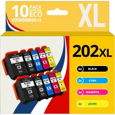 Pack compatible EPSON 202 XL 10 cartouches