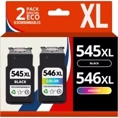 Pack compatible avec CANON PG-545 XL/CL-546 XL (noir et couleur)